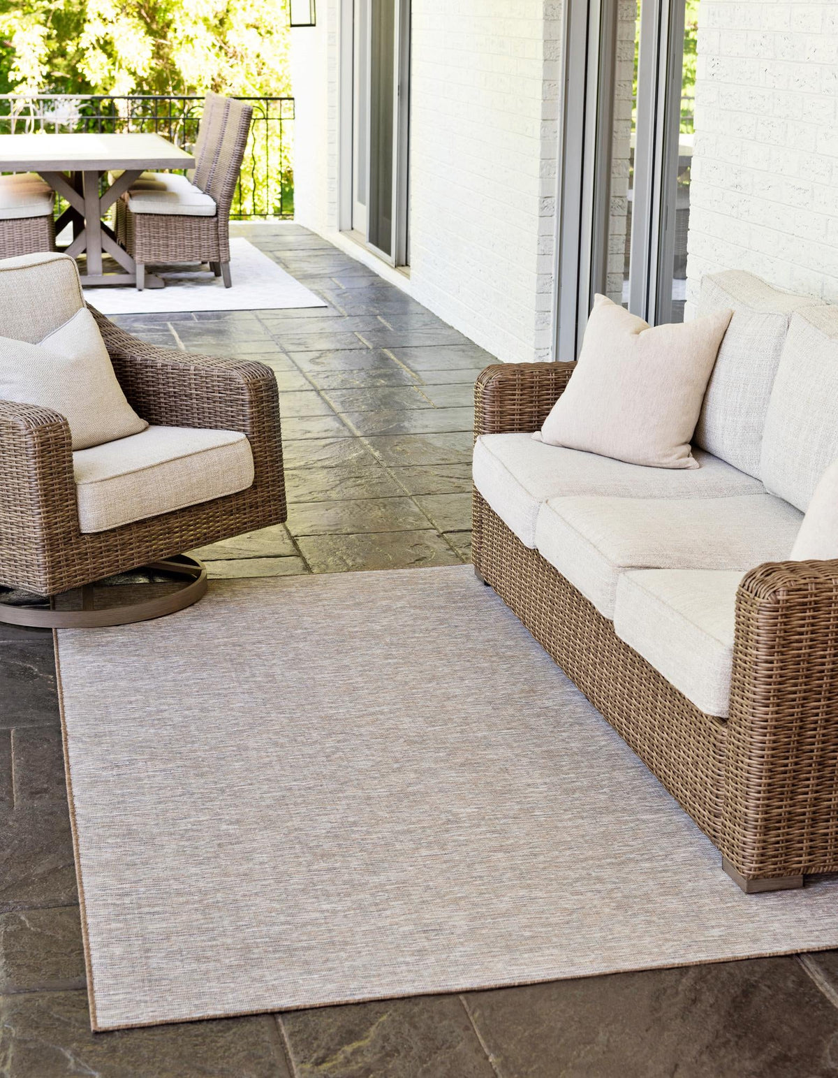 Seaside Serenity Collection Area Rug - Santorini Rectangle Beige  lifestyle 6