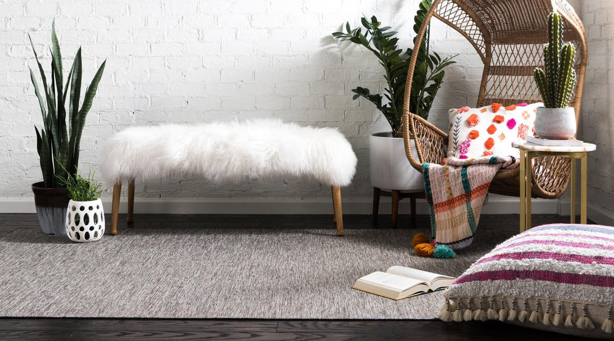 Seaside Serenity Collection Area Rug - Santorini Rectangle Gray  lifestyle 5
