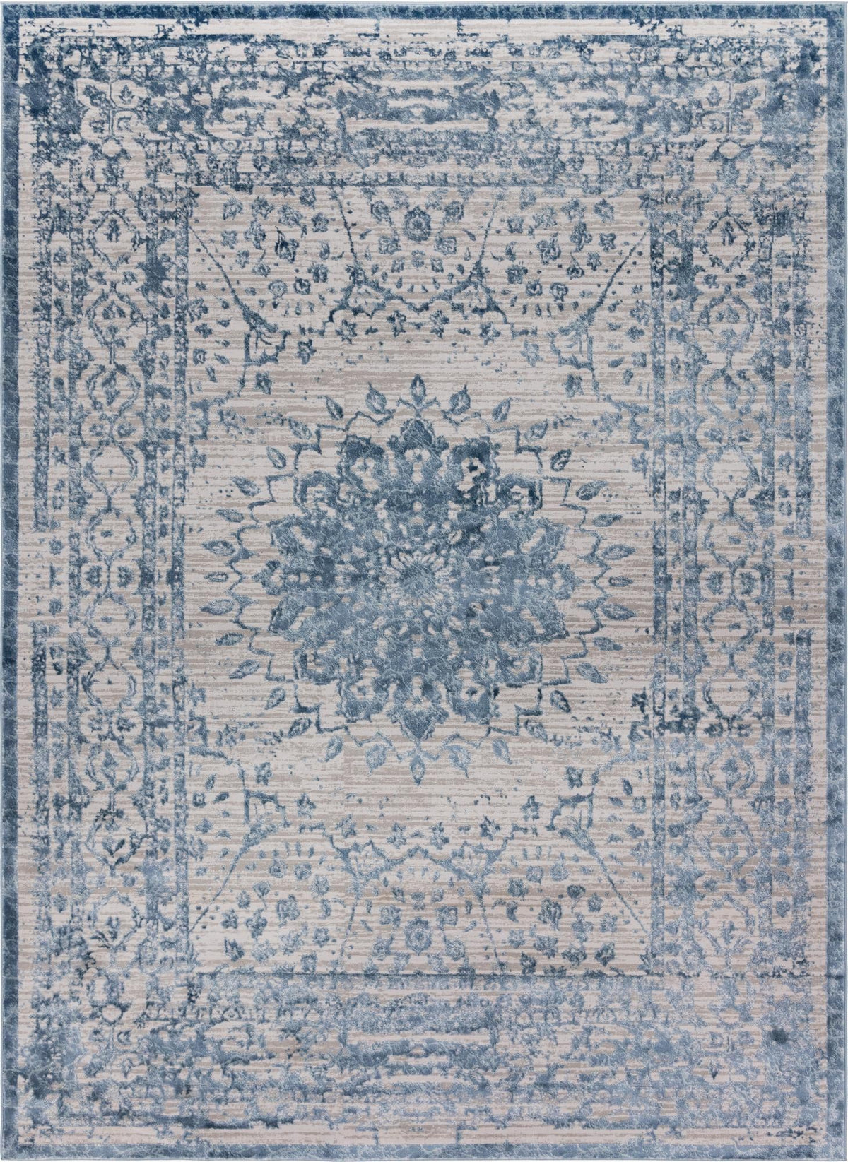 Derbyshire Elegance Collection Area Rug - Buxton Rectangle Light Blue Main