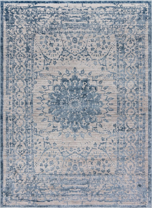 Derbyshire Elegance Collection Area Rug - Buxton Rectangle Light Blue Main