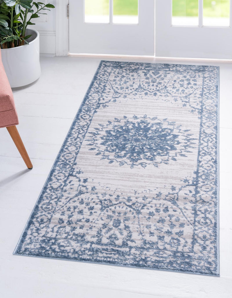Derbyshire Elegance Collection Area Rug - Buxton Runner Light Blue  lifestyle 41