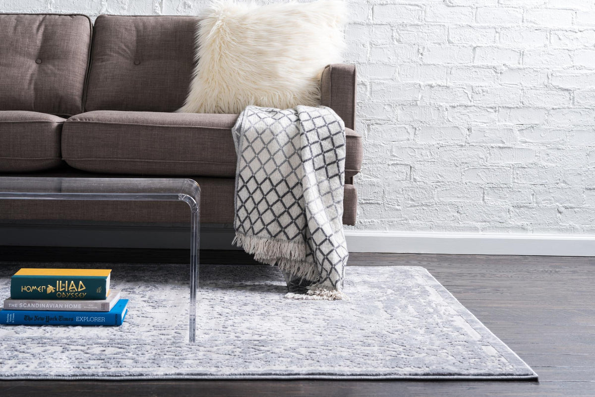 Derbyshire Elegance Collection Area Rug - Buxton Rectangle Gray  lifestyle 5