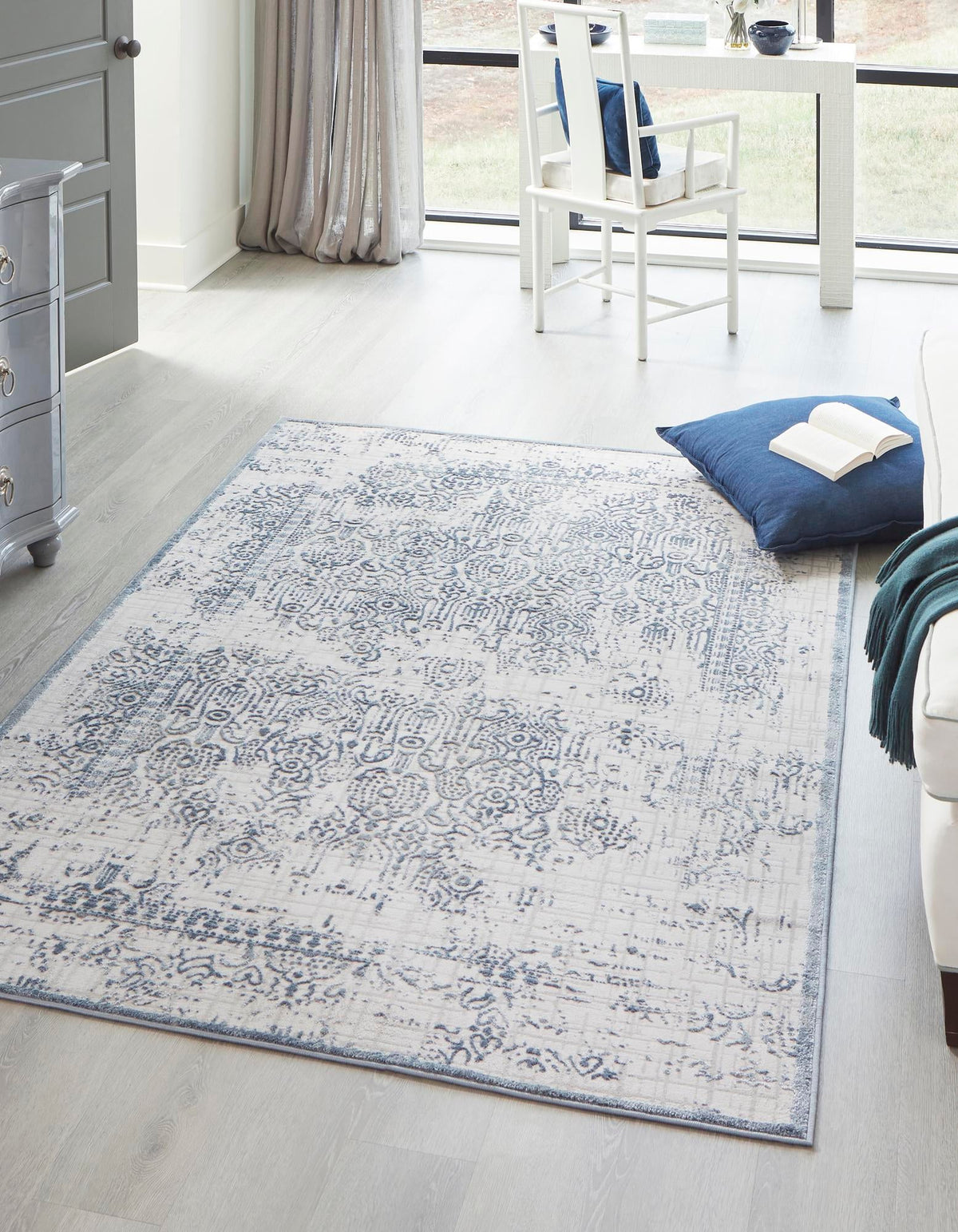 Derbyshire Elegance Collection Area Rug -  Matlock Rectangle Blue  lifestyle 4