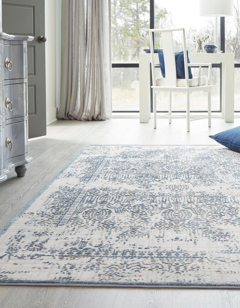 Derbyshire Elegance Collection Area Rug -  Matlock Rectangle Blue  lifestyle 7