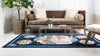 Silk Road Serenity Collection Area Rug -  Bukhara Rectangle Navy Blue  lifestyle 4