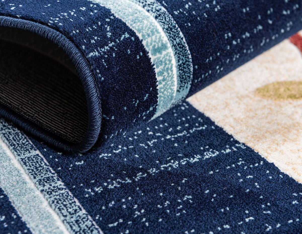 Silk Road Serenity Collection Area Rug -  Bukhara Rectangle Navy Blue  lifestyle 7