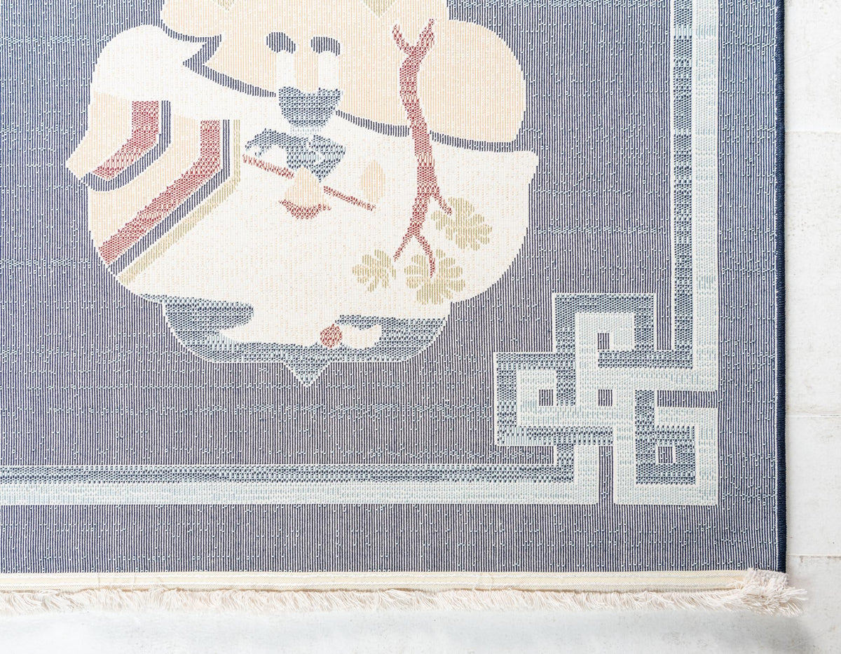 Silk Road Serenity Collection Area Rug -  Bukhara Rectangle Navy Blue  lifestyle 10