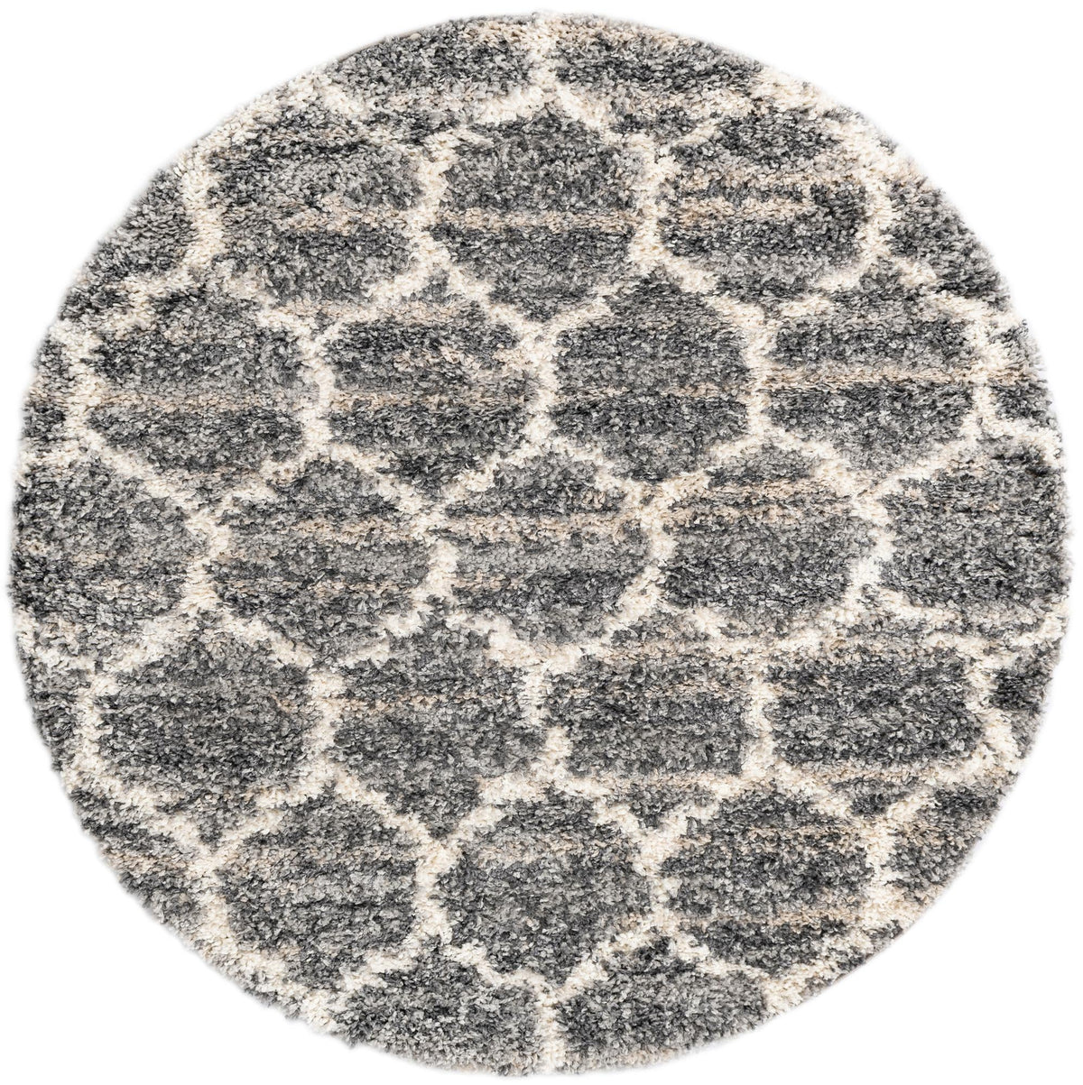 Cozy Cove Shag Collection Area Rug - Marina Round Gray  lifestyle 122