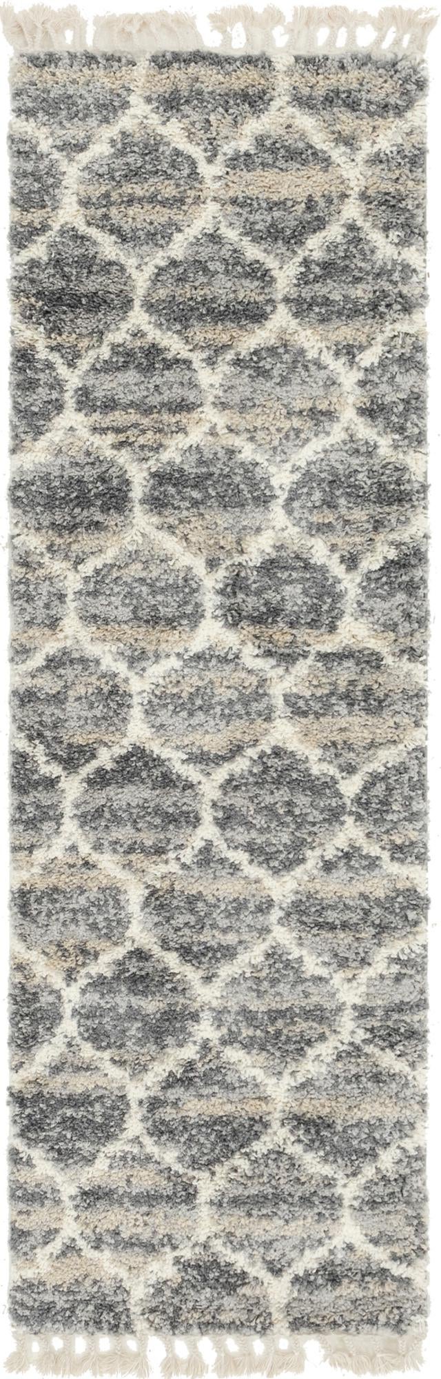 Cozy Cove Shag Collection Area Rug - Marina Runner Gray  lifestyle 149