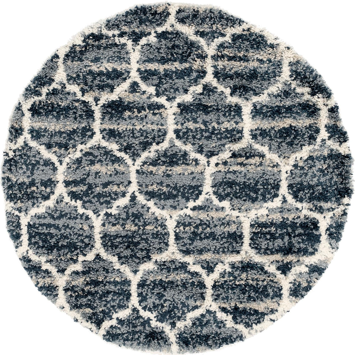 Cozy Cove Shag Collection Area Rug - Marina Round Blue  lifestyle 145