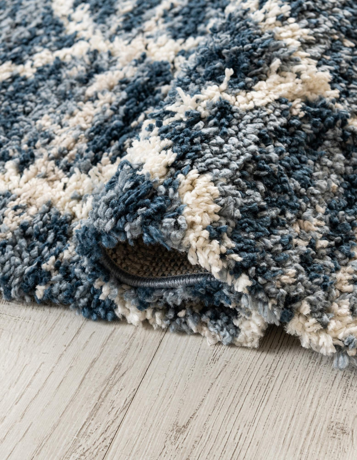 Cozy Cove Shag Collection Area Rug - Marina Runner Blue  lifestyle 116