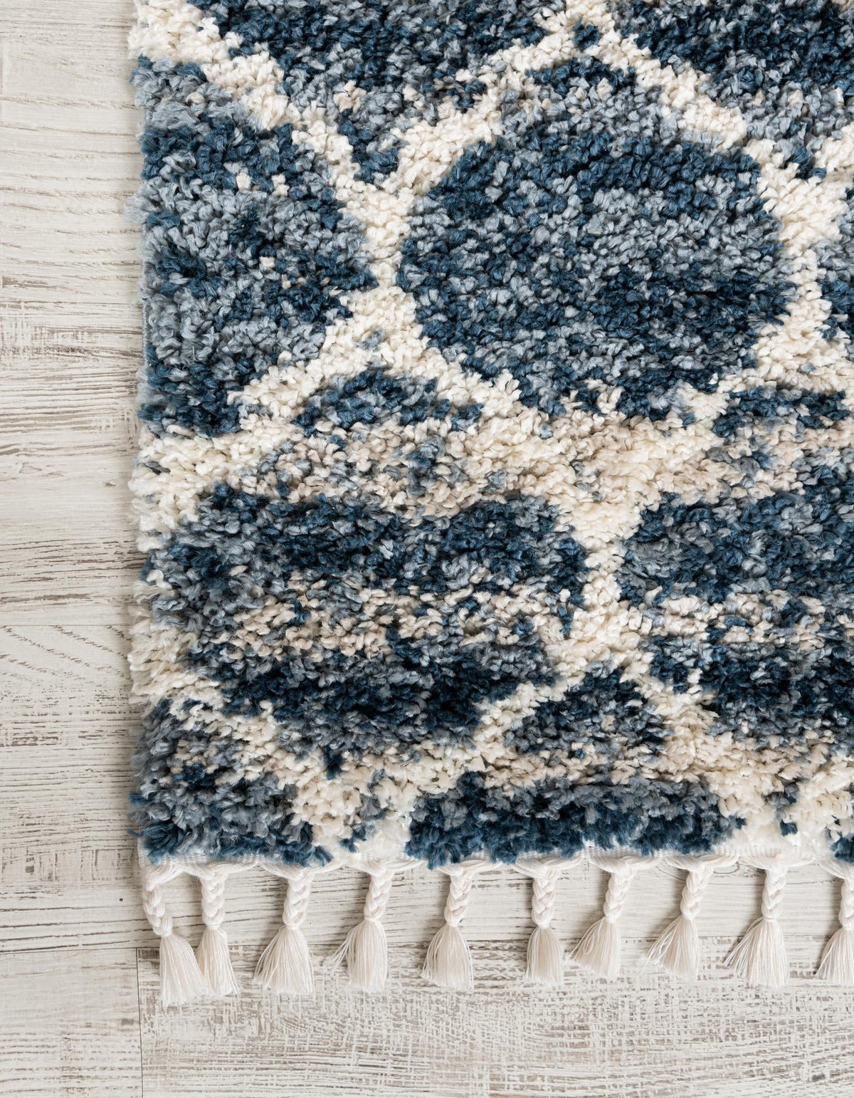 Cozy Cove Shag Collection Area Rug - Marina Runner Blue  lifestyle 118