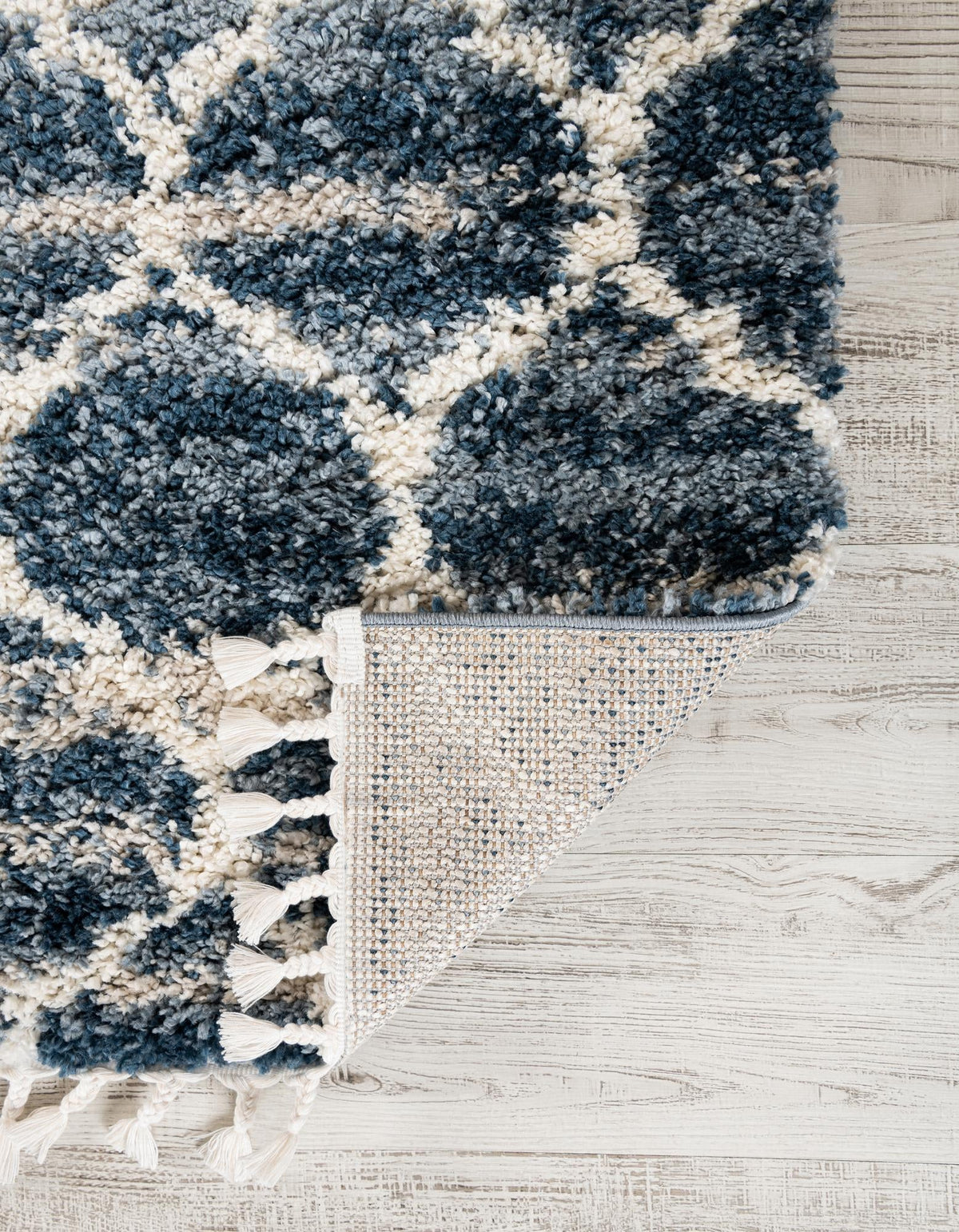 Cozy Cove Shag Collection Area Rug - Marina Runner Blue  lifestyle 119