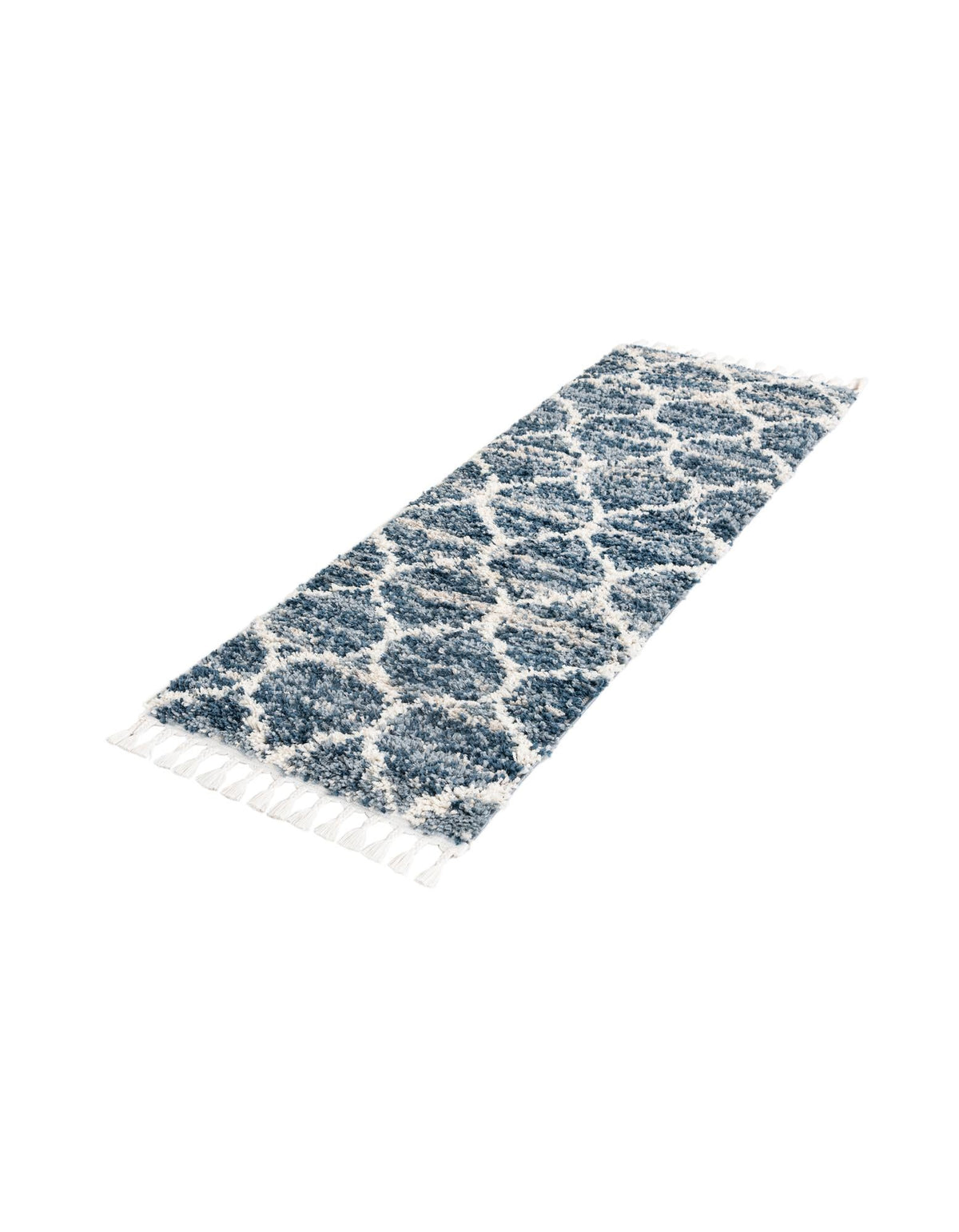 Cozy Cove Shag Collection Area Rug - Marina Runner Blue  lifestyle 114