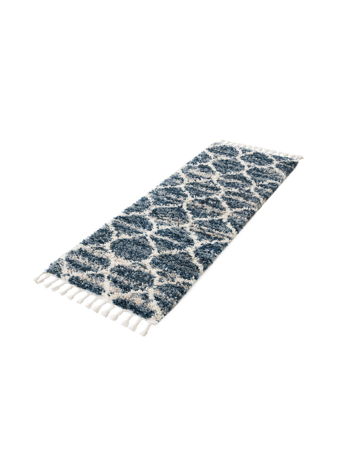 Cozy Cove Shag Collection Area Rug - Marina Runner Blue  lifestyle 115