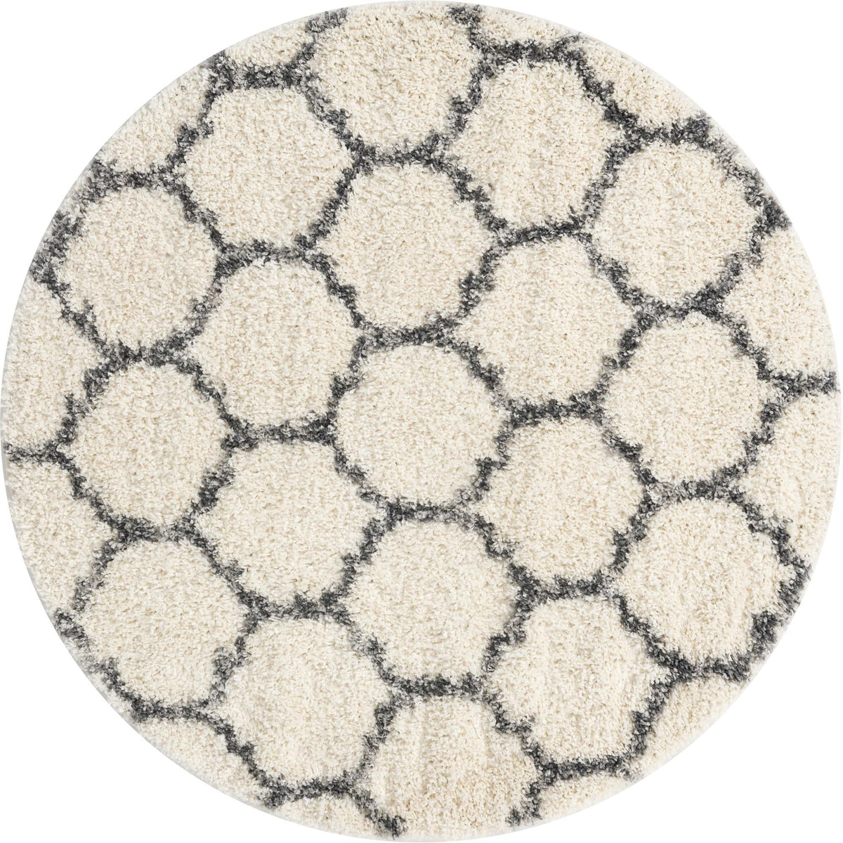 Cozy Cove Shag Collection Area Rug - Marina Round Ivory  lifestyle 142