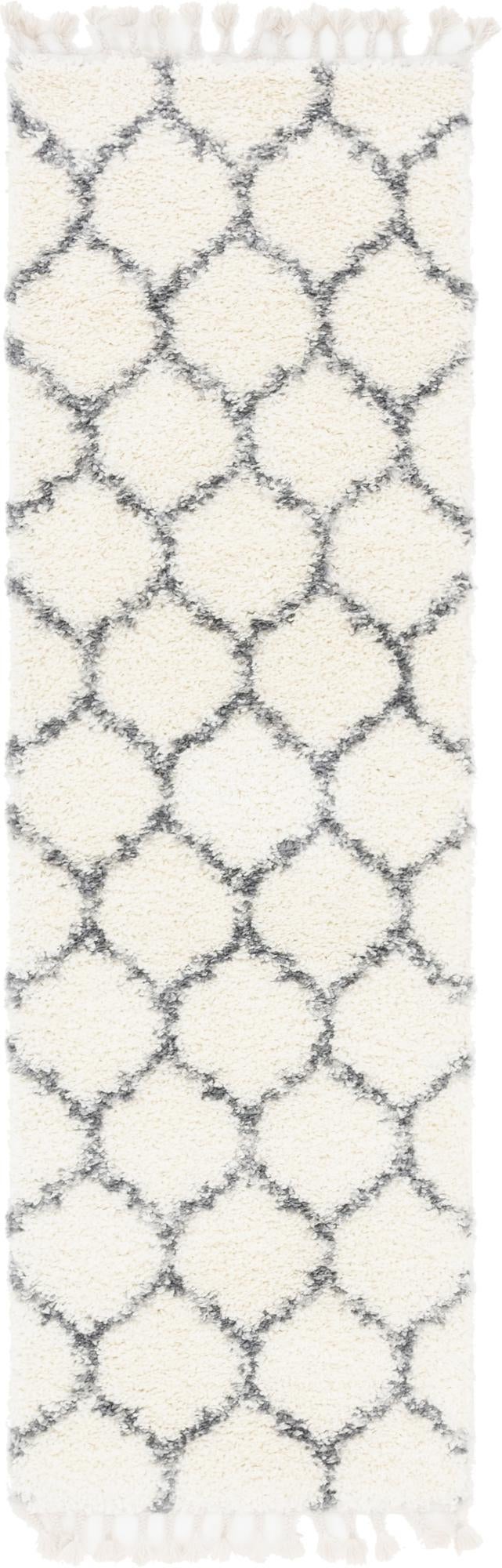 Cozy Cove Shag Collection Area Rug - Marina Runner Ivory  lifestyle 143