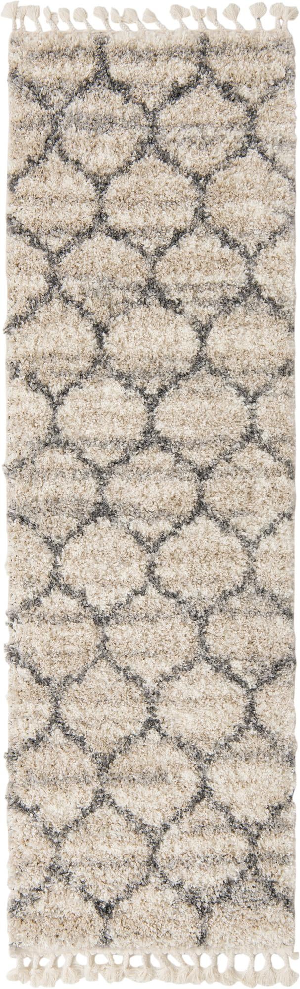 Cozy Cove Shag Collection Area Rug - Marina Runner Beige  lifestyle 147