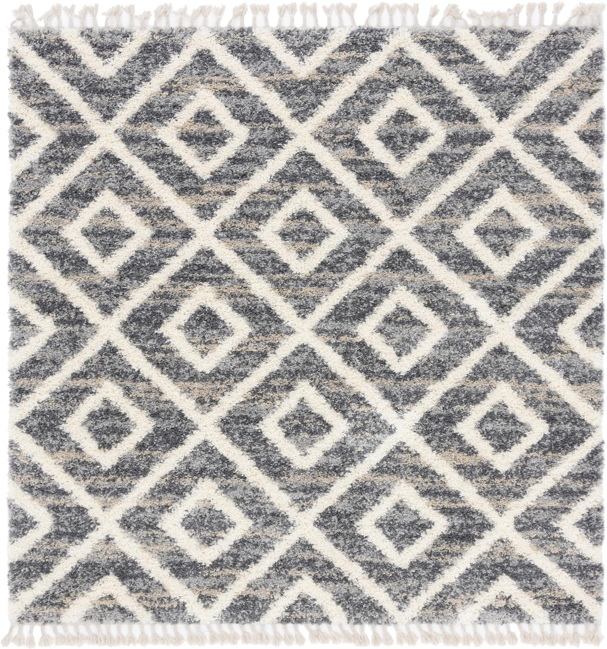Cozy Cove Shag Collection Area Rug -  Dunes Square Gray  lifestyle 118