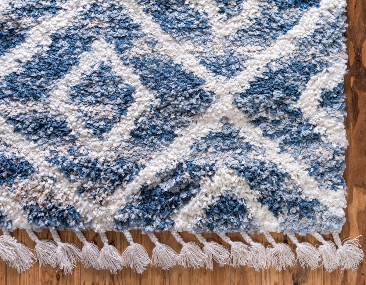Cozy Cove Shag Collection Area Rug -  Dunes Rectangle Blue  lifestyle 49