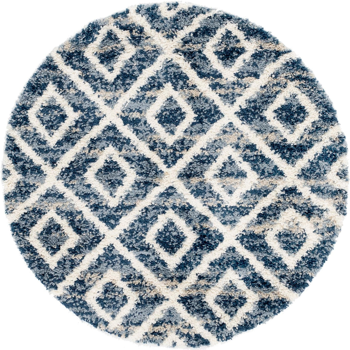 Cozy Cove Shag Collection Area Rug -  Dunes Round Blue  lifestyle 119