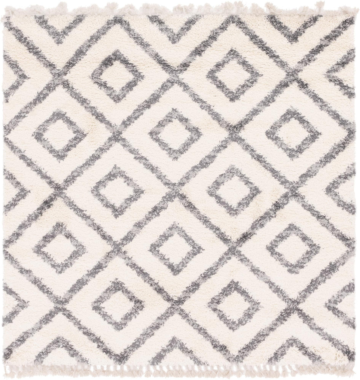 Cozy Cove Shag Collection Area Rug -  Dunes Square Ivory  lifestyle 121