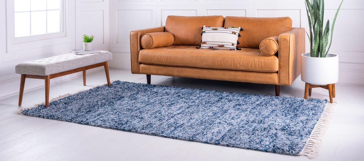 Cozy Cove Shag Collection Area Rug -  Harbor Rectangle Blue  lifestyle 7
