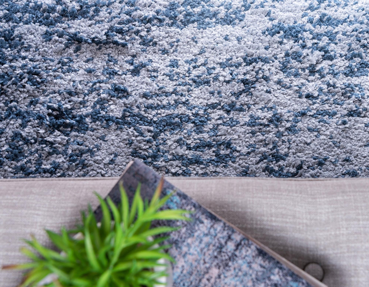 Cozy Cove Shag Collection Area Rug -  Harbor Rectangle Blue  lifestyle 14