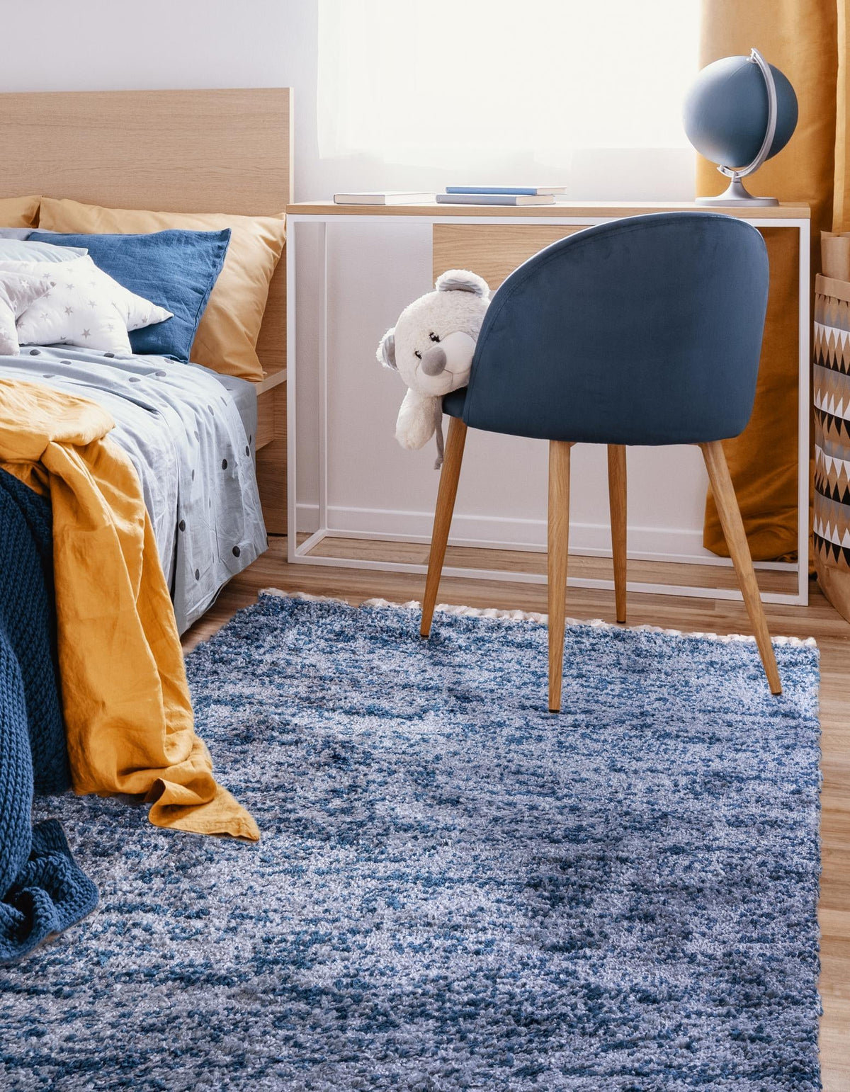 Cozy Cove Shag Collection Area Rug -  Harbor Rectangle Blue  lifestyle 25