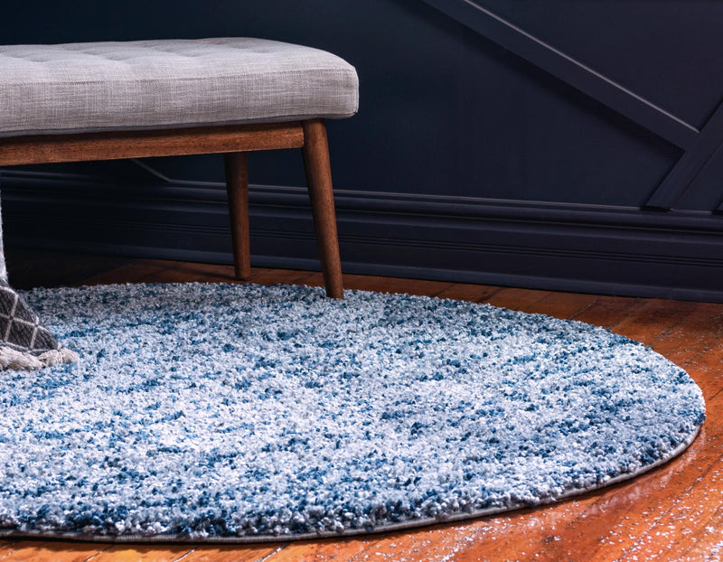 Cozy Cove Shag Collection Area Rug -  Harbor Round Blue  lifestyle 54