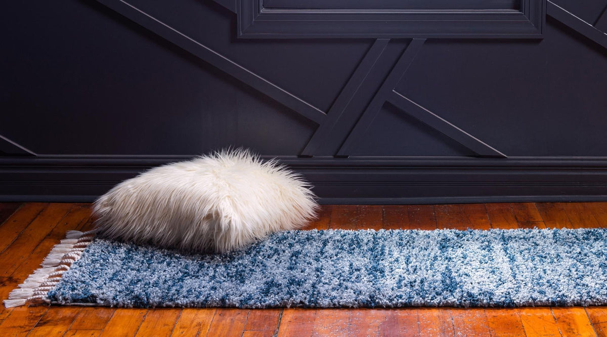 Cozy Cove Shag Collection Area Rug -  Harbor Runner Blue  lifestyle 105