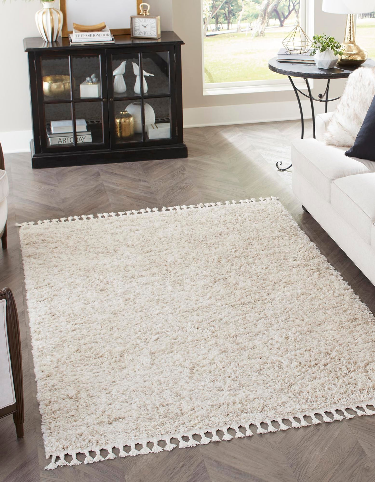 Cozy Cove Shag Collection Area Rug -  Harbor Rectangle Ivory  lifestyle 2