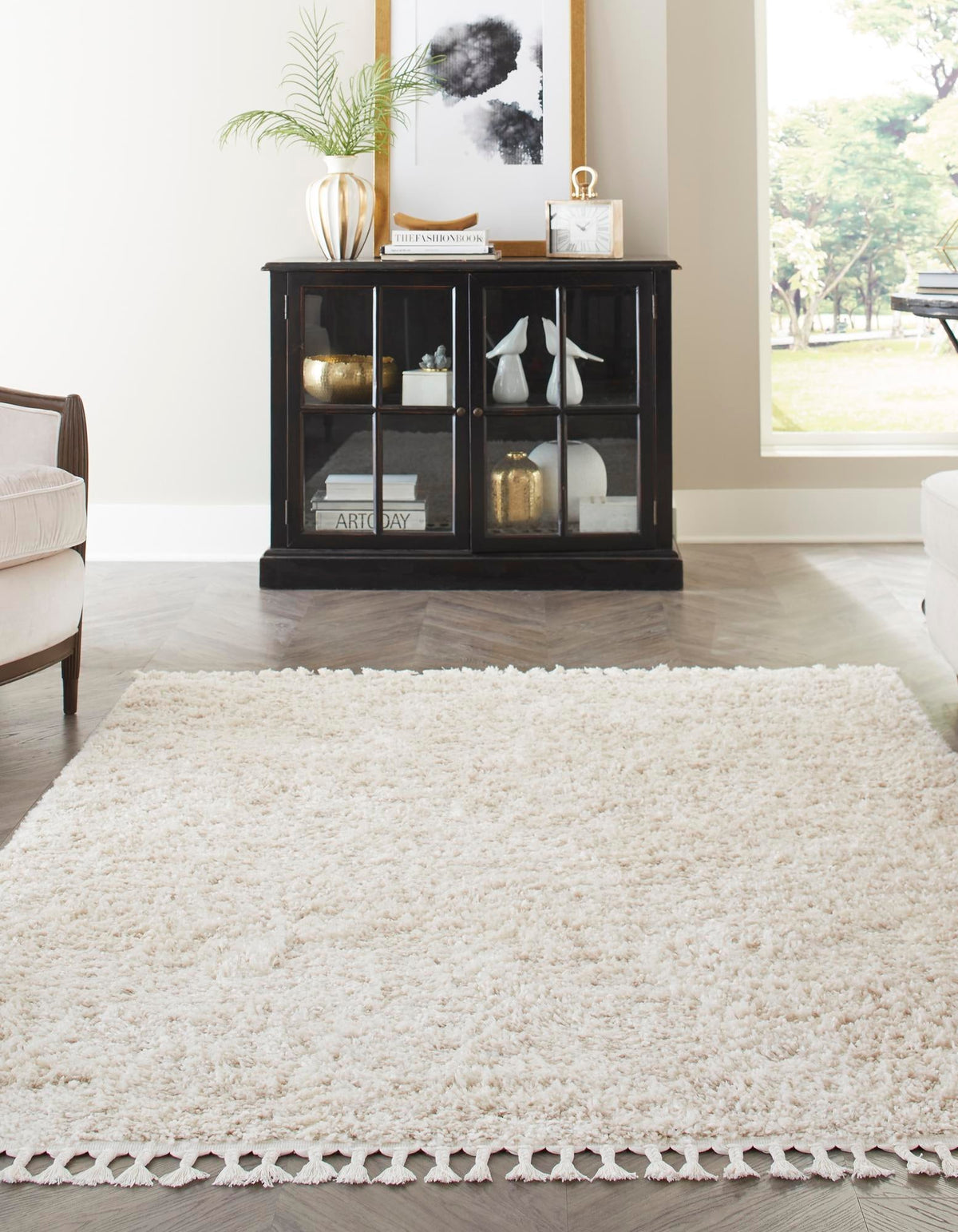 Cozy Cove Shag Collection Area Rug -  Harbor Rectangle Ivory  lifestyle 3