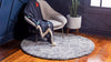 Cozy Cove Shag Collection Area Rug -  Harbor Round Gray  lifestyle 49