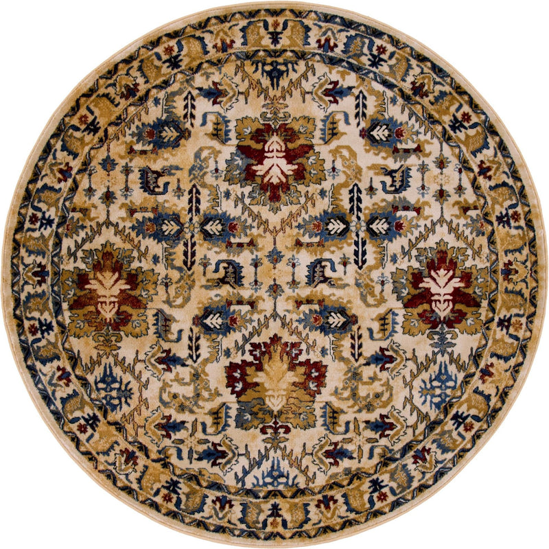 Savannah Elegance Collection Area Rug - Charleston Round Ivory  lifestyle 36
