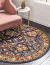 Savannah Elegance Collection Area Rug - Charleston Round Blue  lifestyle 22