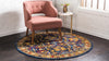 Savannah Elegance Collection Area Rug - Charleston Round Blue  lifestyle 30