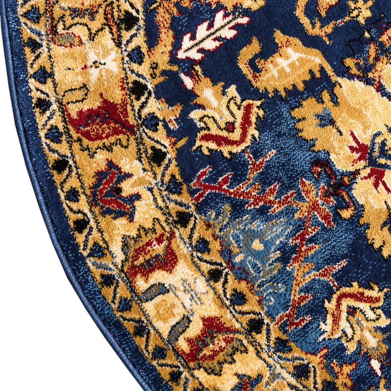 Savannah Elegance Collection Area Rug - Charleston Round Blue  lifestyle 36