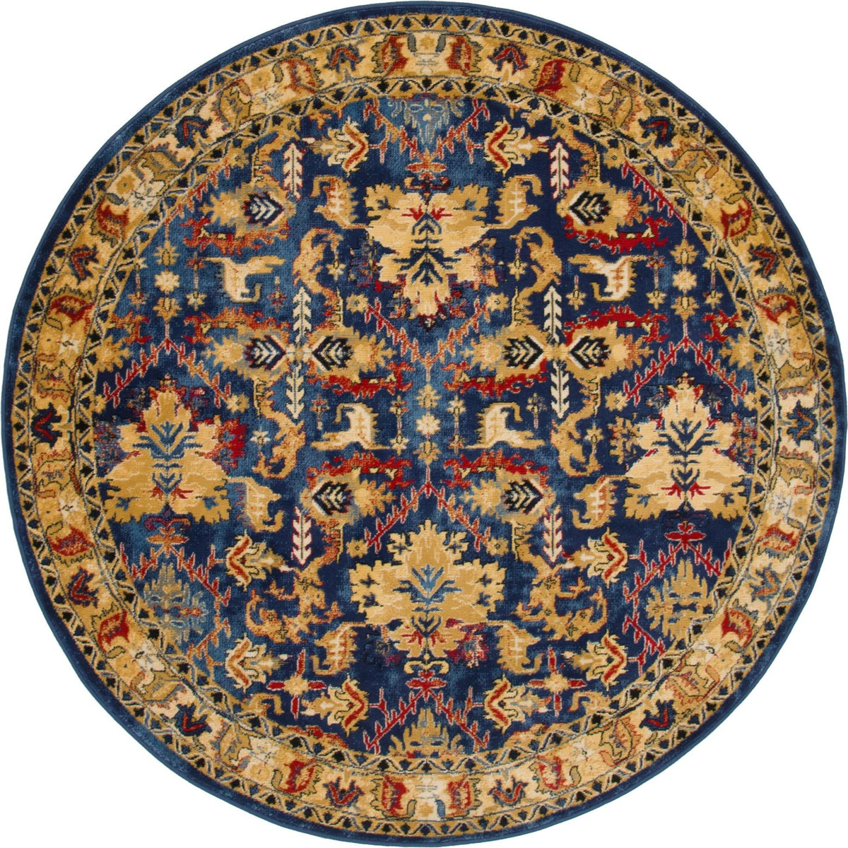 Savannah Elegance Collection Area Rug - Charleston Round Blue  lifestyle 18
