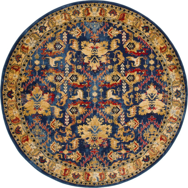 Savannah Elegance Collection Area Rug - Charleston Round Blue  lifestyle 18