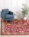 Savannah Elegance Collection Area Rug - Charleston Square Red  lifestyle 25