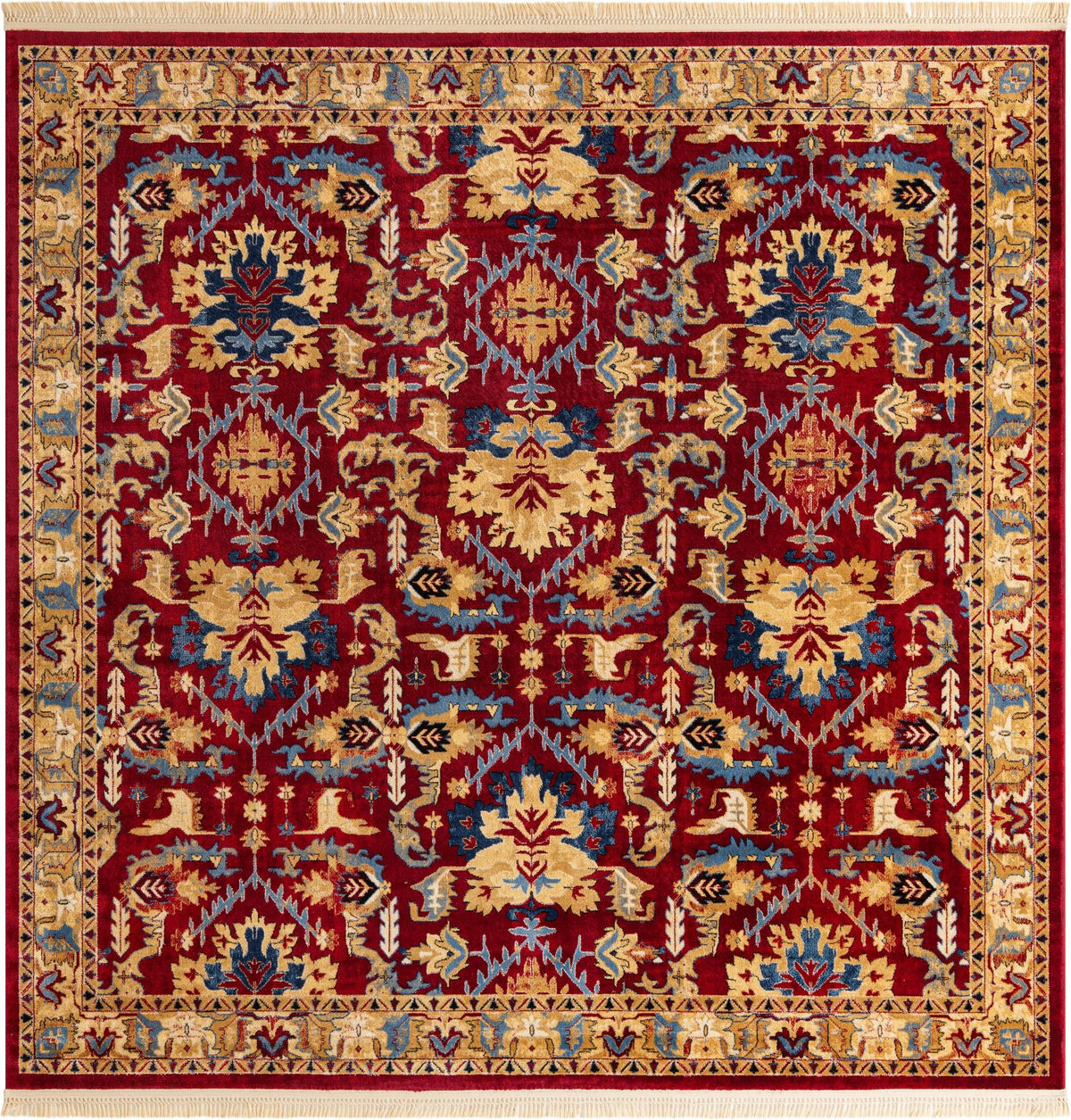 Savannah Elegance Collection Area Rug - Charleston Square Red  lifestyle 21