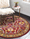 Savannah Elegance Collection Area Rug - Charleston Round Red  lifestyle 42