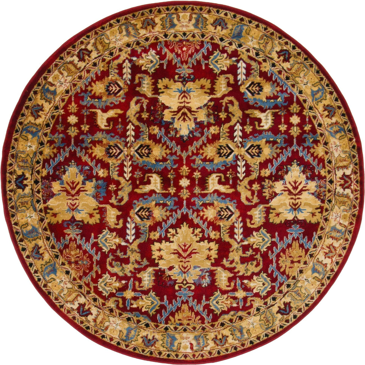 Savannah Elegance Collection Area Rug - Charleston Round Red  lifestyle 37