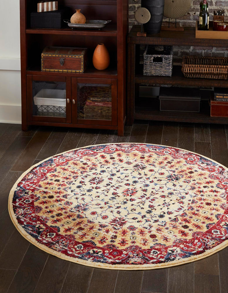 Savannah Elegance Collection Area Rug -  Beaufort Round Beige  lifestyle 33