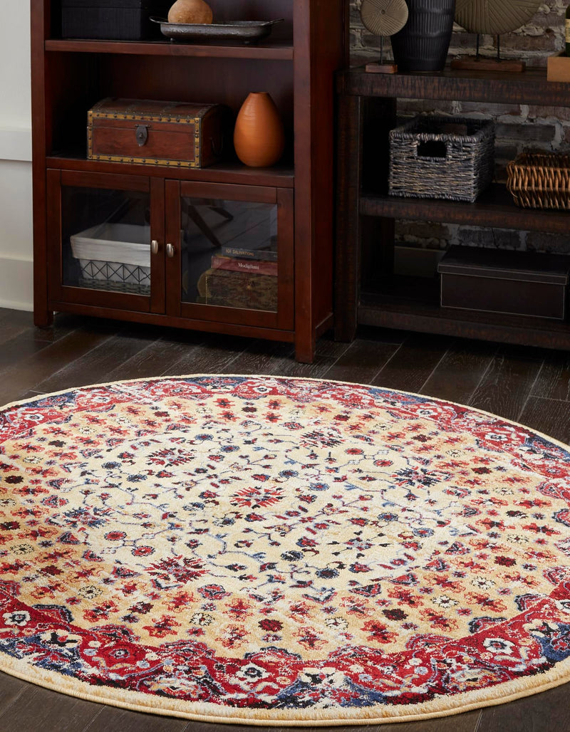 Savannah Elegance Collection Area Rug -  Beaufort Round Beige  lifestyle 39
