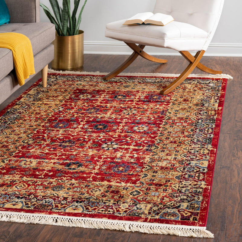 Savannah Elegance Collection Area Rug -  Beaufort Rectangle Red  lifestyle 15