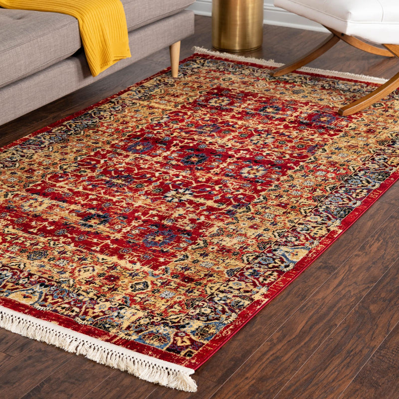 Savannah Elegance Collection Area Rug -  Beaufort Rectangle Red  lifestyle 16