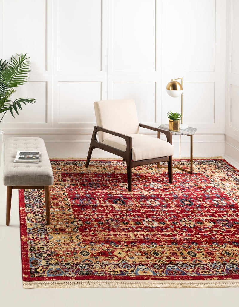 Savannah Elegance Collection Area Rug -  Beaufort Square Red  lifestyle 20