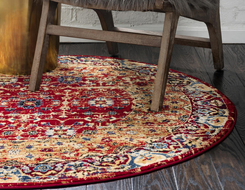 Savannah Elegance Collection Area Rug -  Beaufort Round Red  lifestyle 24